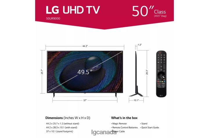 TV| LG 50 Inch Class UR9000 series LED 4K UHD Smart webOS 23 w/ ThinQ AI TV 2Z0J0253