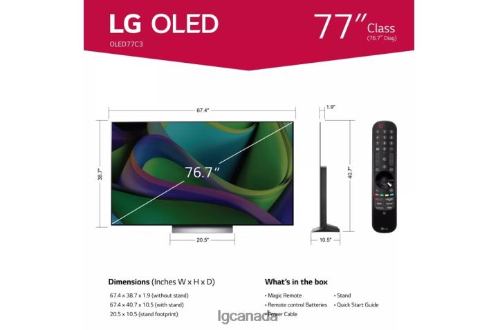 TV| LG 77 Inch Class C3 Series OLED evo 4K UHD Smart webOS 23 w/ ThinQ AI TV 2Z0J0282