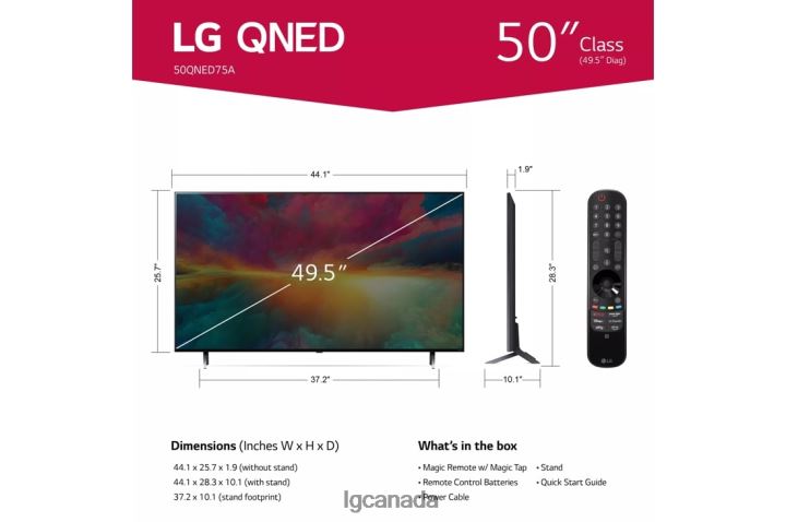 TV| LG 50 Inch Class QNED75A series LED 4K UHD Smart webOS 23 w/ ThingQ AI TV 2Z0J0291